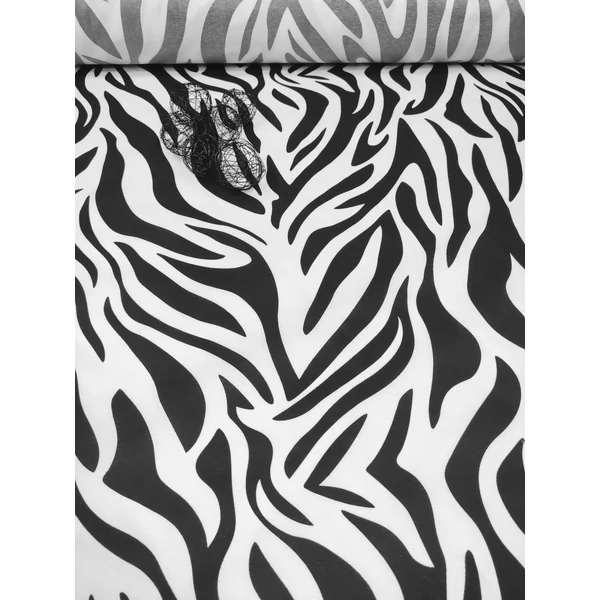 mintás microfiber /zebra mintás /fekete-fehér