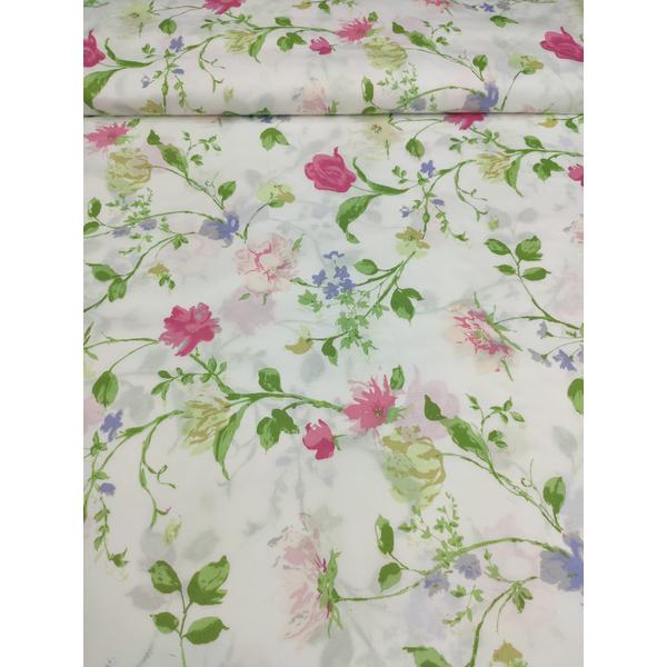 mintás microfiber /tavaszi virágok (pink tulipán 13cm×12.5cm) /fehér