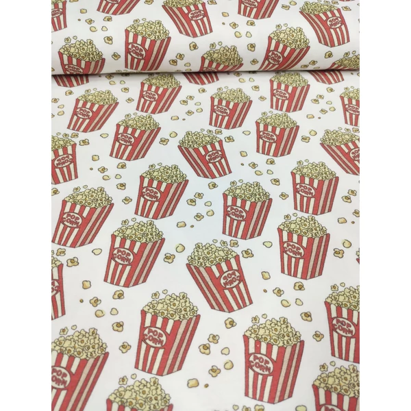 mintás 100% pamut jersey /popcornos (popcorn dobozban 3.2cm×4.5cm) /fehér