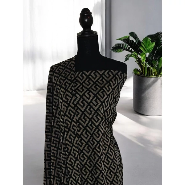 elasztikus jacquard jersey /görögösen (négyzet 4,4cm×4,4cm) /szürke melange