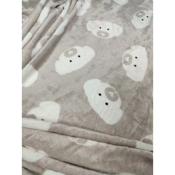 mintás wellsoft /plüsskutya (kutyafej 13,3cm*8,1cm) /mogyoró-törtfehér(FÉLMÉTER)