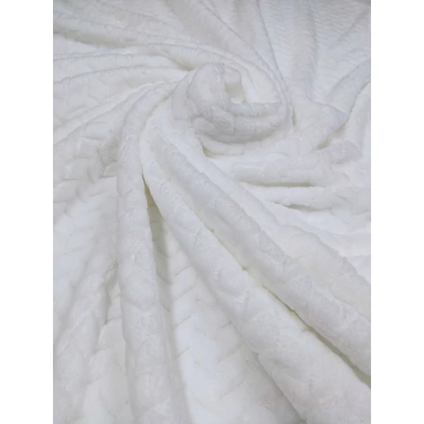 jacquard mintás wellsoft /halszálka mintás (egy sáv 4cm) /fehér(FÉLMÉTER)