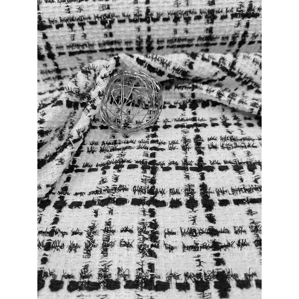 Chanel szövet /ragyogó white&black(FÉLMÉTER)