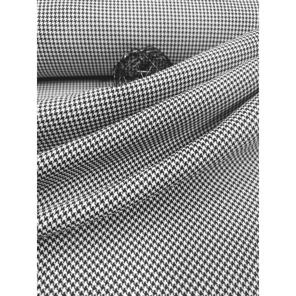 Szakács nadrág anyag /tyúkláb mintás (fehér minta 3mm* 3mm) (FÉLMÉTER)