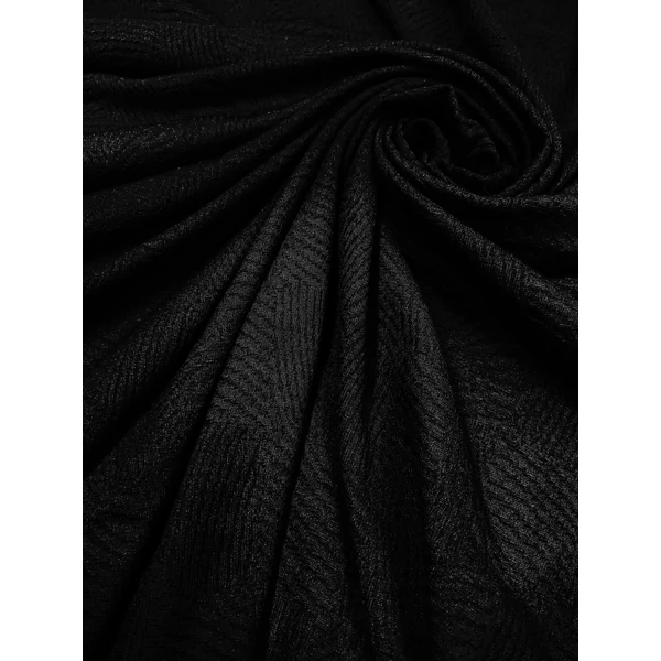 elasztikus jacquard jersey /absztrakt mintás /fekete(FÉLMÉTER)