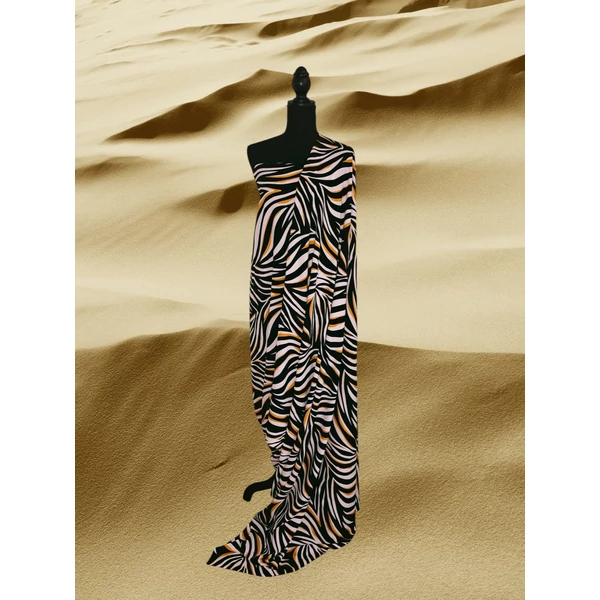mintás flokon /zebra minta /fekete-sárga