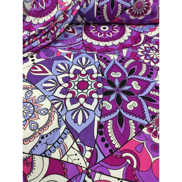 mintás flokon /mandala kollázs (1 kör átmérője 63cm) /pink-lila(FÉLMÉTER)