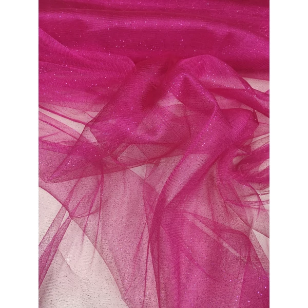 elasztikus glitteres tüll /pink(FÉLMÉTER)
