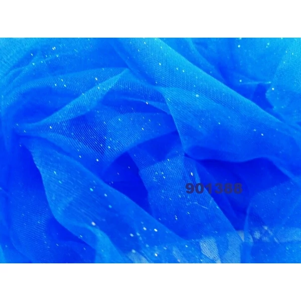 elasztikus glitteres tüll /királykék(FÉLMÉTER)