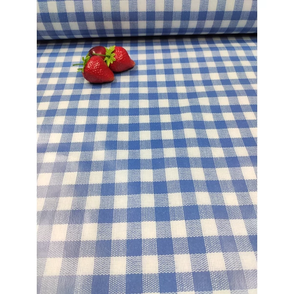 viaszos vászon /kockás (1,3cm*1,3cm) /farmerkék(FÉLMÉTER)