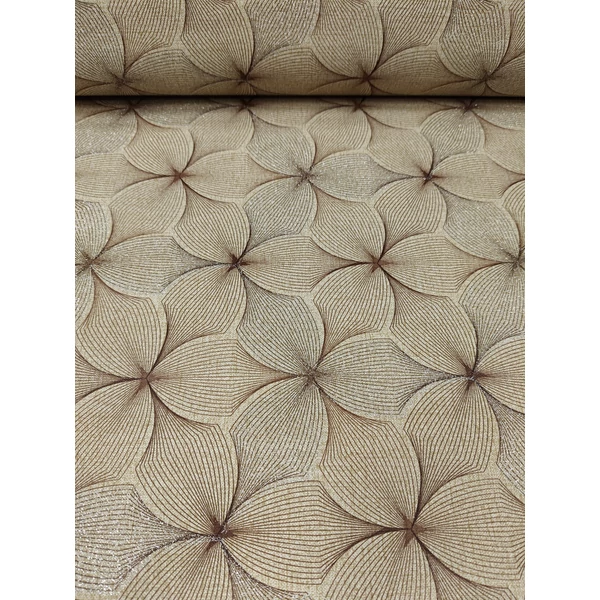 vízlepergetős poliészter abrosz anyag /ragyogó szirmok (1 szirom 7,8cm×6,3cm) /melange drapp
