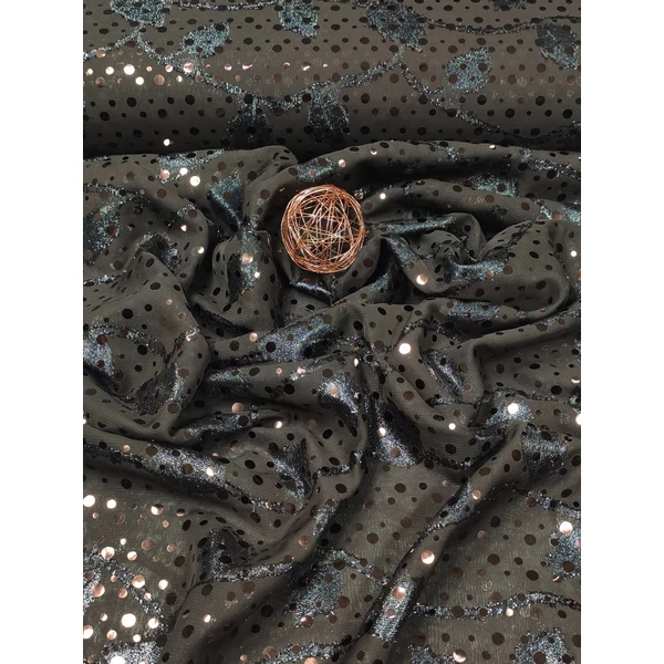 jacquard muszlin /flitteres /barna(FÉLMÉTER)