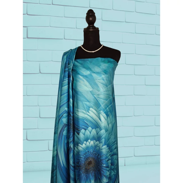 mintás elasztikus szatén DIGITAL PRINT /Armani /BLOKKOS /varázslatos virág /türkiz