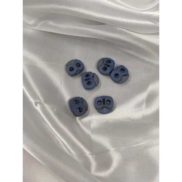 kétlyukú rugós zsinórvég /20mm×20mm /szürkéskék
