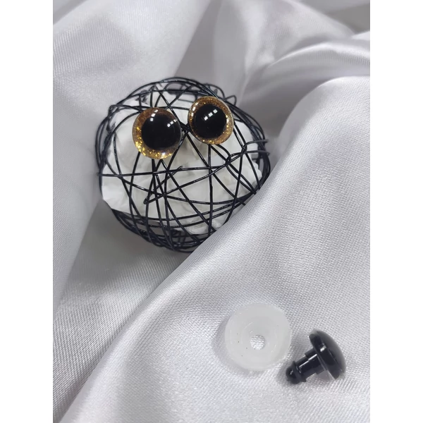 glitteres műanyag biztonsági szem /Ø12 mm /arany