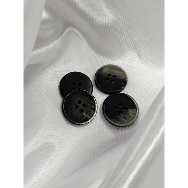 négylyukú műanyag gomb /22mm /gyöngyház ombre /fekete