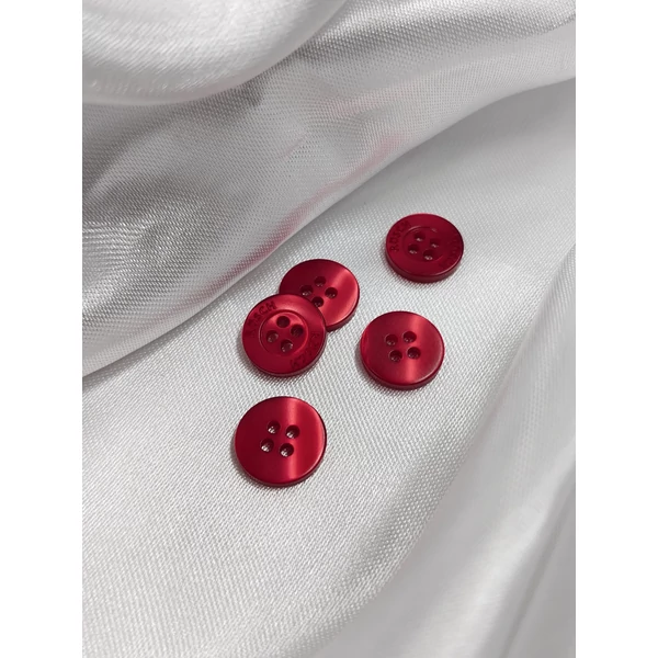 négylyukú műanyag gomb /12mm /sötétpiros