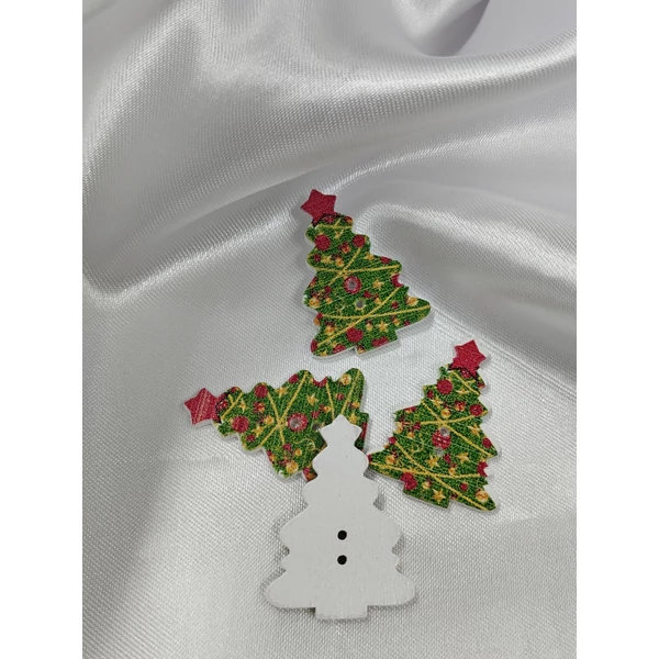 dekorációs fa gomb /karácsonyfa (2,5cm×3,4cm) /zöld
